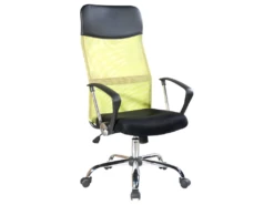 Armchair Chaise Ergonomique Noir Vert Bureau 113/123x57,5x58,5 -DECO Ventes siege de bureau 12523517