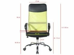 Armchair Chaise Ergonomique Noir Vert Bureau 113/123x57,5x58,5 -DECO Ventes siege de bureau 12523519