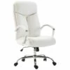 Fauteuil De Bureau En Synthétique Blanc Réglable BUR10260 -DECO Ventes siege de bureau 13015451