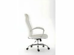 Fauteuil De Bureau En Synthétique Blanc Réglable BUR10260 -DECO Ventes siege de bureau 13015453