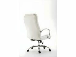 Fauteuil De Bureau En Synthétique Blanc Réglable BUR10260 -DECO Ventes siege de bureau 13015455