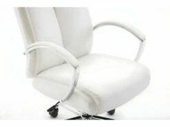Fauteuil De Bureau En Synthétique Blanc Réglable BUR10260 -DECO Ventes siege de bureau 13015457