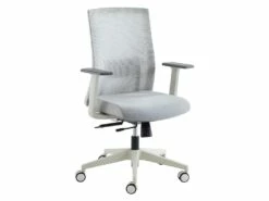 Fauteuil De Bureau Ergonomique Professionnel - Tissu Et Nylon - Gris Et Blanc - FURNIA -DECO Ventes siege de bureau 1622853
