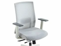 Fauteuil De Bureau Ergonomique Professionnel - Tissu Et Nylon - Gris Et Blanc - FURNIA -DECO Ventes siege de bureau 1622863