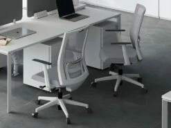 Fauteuil De Bureau Ergonomique Professionnel - Tissu Et Nylon - Gris Et Blanc - FURNIA -DECO Ventes siege de bureau 1622869