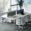 Fauteuil De Bureau Ergonomique Professionnel - Tissu Et Nylon - Gris Et Blanc - FURNIA -DECO Ventes siege de bureau 1622871