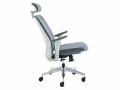 Fauteuil De Bureau Professionnel - Avec Têtière - Tissu - Gris - VOLTI -DECO Ventes siege de bureau 1817179