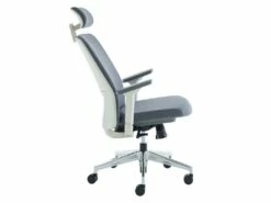 Fauteuil De Bureau Professionnel - Avec Têtière - Tissu - Gris - VOLTI -DECO Ventes siege de bureau 1817187