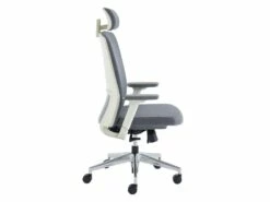 Fauteuil De Bureau Professionnel - Avec Têtière - Tissu - Gris - VOLTI -DECO Ventes siege de bureau 1817339