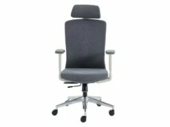 Fauteuil De Bureau Professionnel - Avec Têtière - Tissu - Gris - VOLTI -DECO Ventes siege de bureau 1817363