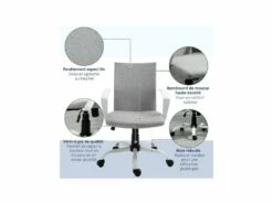 Fauteuil De Bureau SHARON Gris -DECO Ventes siege de bureau 19171821