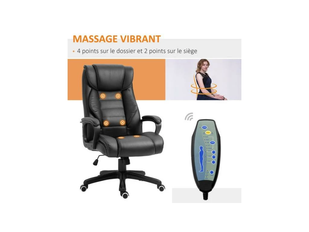 Fauteuil De Bureau Massant MASON Noir 6 Fauteuil De Bureau Massant MASON Noir â Image 4
