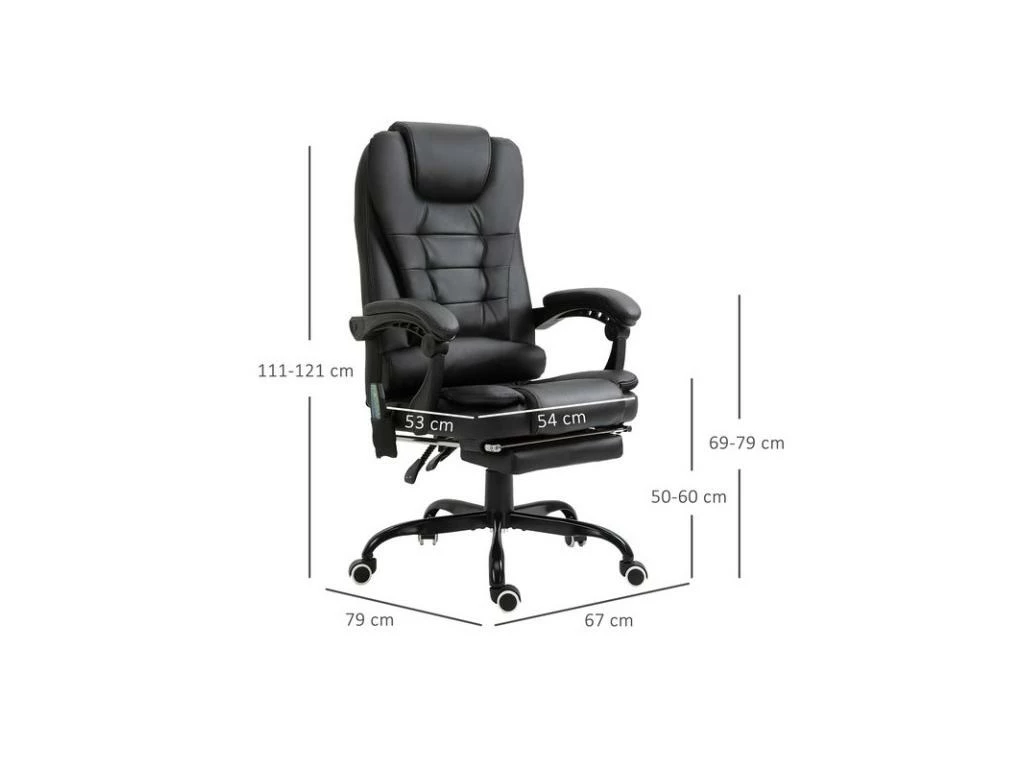 Fauteuil De Bureau Relaxant Massant BRANSON Noir 5 Fauteuil De Bureau Relaxant Massant BRANSON Noir – Image 3