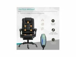 Fauteuil De Bureau Relaxant Massant BRANSON Noir 13 Fauteuil De Bureau Relaxant Massant BRANSON Noir -DECO Ventes siege de bureau 19171947