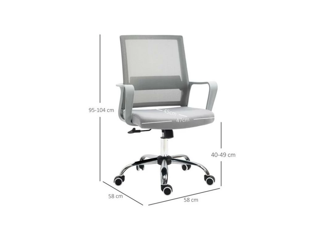 Fauteuil De Bureau MERYL Gris 5 Fauteuil De Bureau MERYL Gris â Image 3