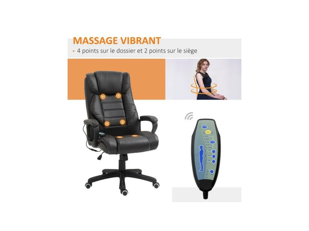 Fauteuil De Bureau Massant MASON Brun 6 Fauteuil De Bureau Massant MASON Brun – Image 4