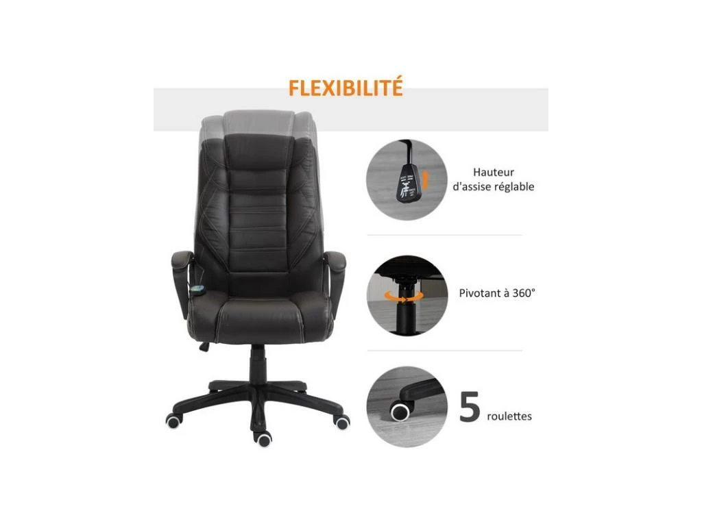 Fauteuil De Bureau Massant MASON Brun 9 Fauteuil De Bureau Massant MASON Brun – Image 7