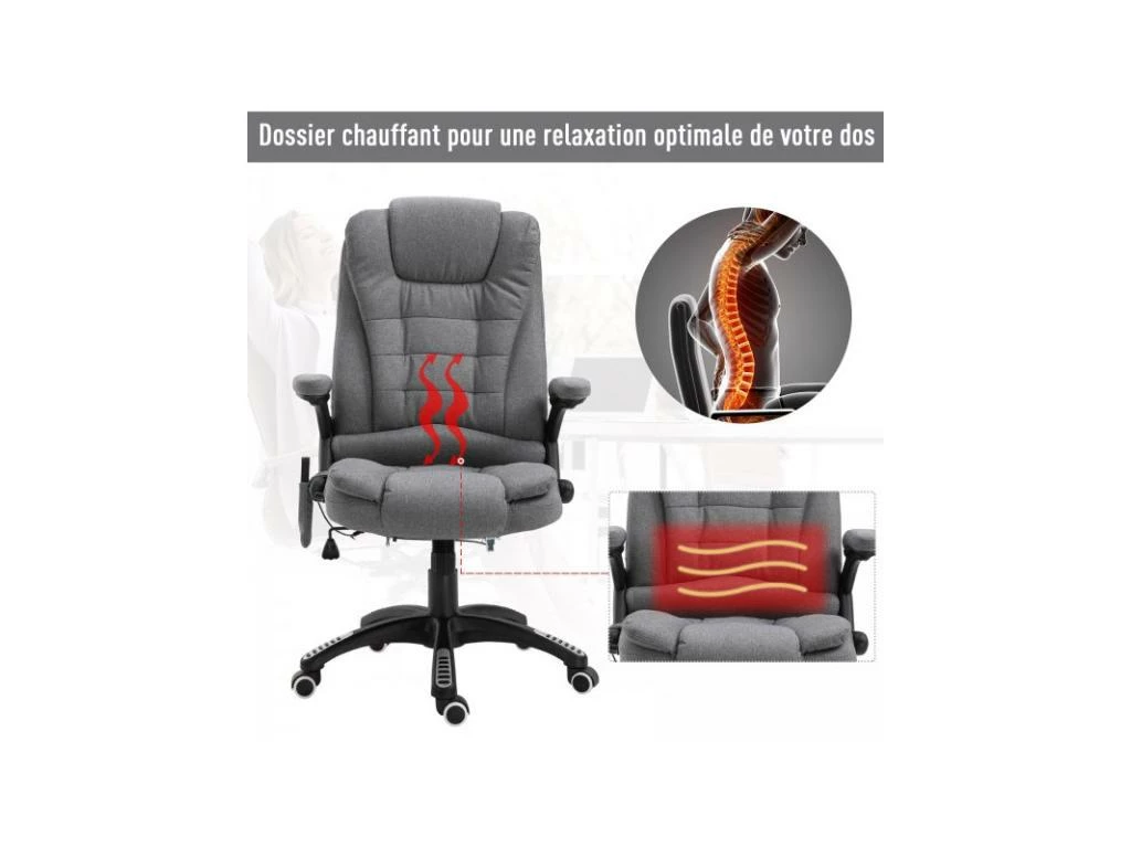 Fauteuil De Bureau Massant Maksym Gris Chiné 7 Fauteuil De Bureau Massant Maksym Gris Chiné – Image 5