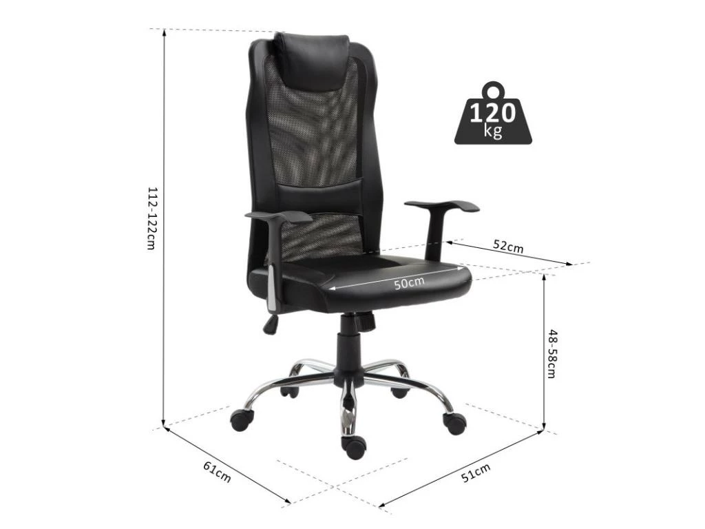 Fauteuil De Bureau Tropico Ergonomique Similicuir Noir 5 Fauteuil De Bureau Tropico Ergonomique Similicuir Noir â Image 3