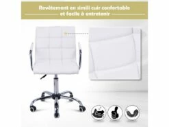 Chaise De Bureau WHITE Blanc -DECO Ventes siege de bureau 19172463