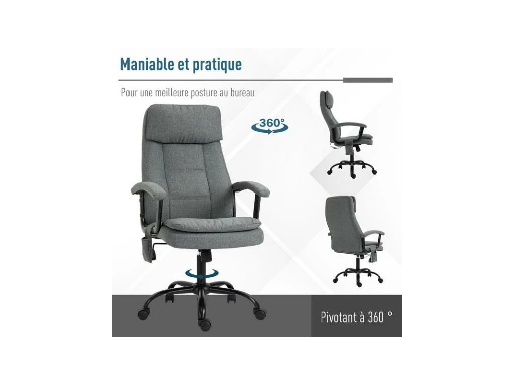 Fauteuil De Bureau Massant STEVE Gris 8 Fauteuil De Bureau Massant STEVE Gris – Image 6