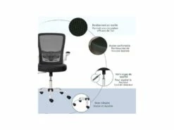 Chaise De Bureau LILOO Noire Et Blanche -DECO Ventes siege de bureau 19172641