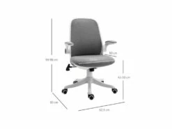 Chaise De Bureau VADIM Grise Et Blanche -DECO Ventes siege de bureau 19172719