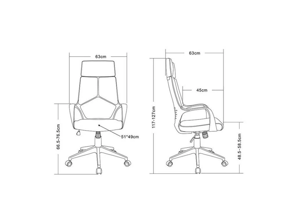 Chaise De Bureau Moderna Tissu Grise/Blanche 6 Chaise De Bureau Moderna Tissu Grise/Blanche – Image 4