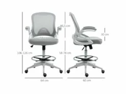 Fauteuil De Bureau En Maille LUISA Gris -DECO Ventes siege de bureau 19172875