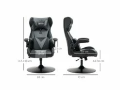 Fauteuil Gaming Réglable BRUCE Gris Et Noir 9 Fauteuil Gaming Réglable BRUCE Gris Et Noir -DECO Ventes siege de bureau 19172959