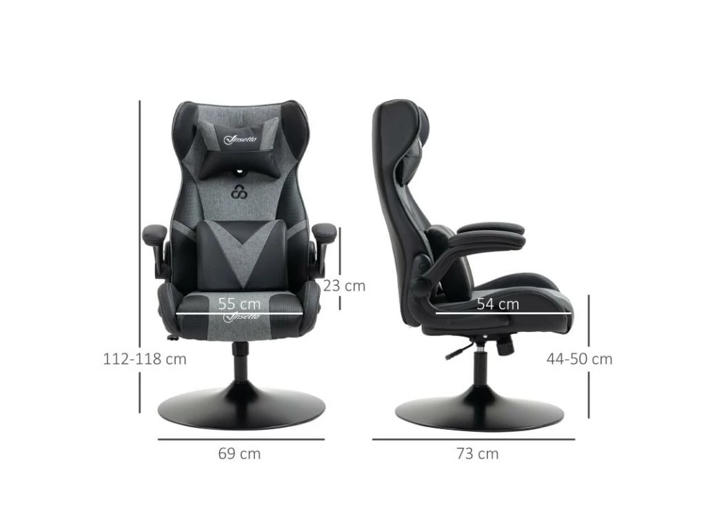 Fauteuil Gaming Réglable BRUCE Gris Et Noir 5 Fauteuil Gaming Réglable BRUCE Gris Et Noir – Image 3