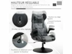 Fauteuil Gaming Réglable BRUCE Gris Et Noir 10 Fauteuil Gaming Réglable BRUCE Gris Et Noir -DECO Ventes siege de bureau 19172961