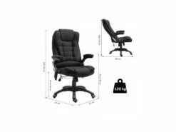 Fauteuil De Bureau Massant & Chauffant Clara Toile De Lin Noir -DECO Ventes siege de bureau 19172969