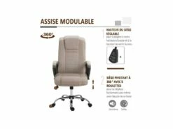 Fauteuil De Bureau RAPHY Beige -DECO Ventes siege de bureau 19172989