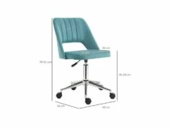 Chaise De Bureau Design VALERIA Bleu Canard -DECO Ventes siege de bureau 19173153