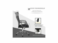 Fauteuil De Bureau Ergonomique JOHAN Noir -DECO Ventes siege de bureau 19173761