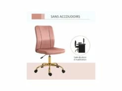 Chaise De Bureau EMILY Rose Poudré -DECO Ventes siege de bureau 19173875