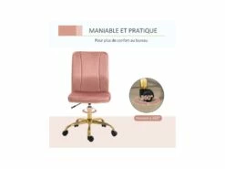 Chaise De Bureau EMILY Rose Poudré -DECO Ventes siege de bureau 19173877