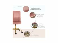 Chaise De Bureau EMILY Rose Poudré -DECO Ventes siege de bureau 19173879