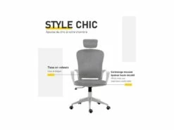 Fauteuil De Bureau SMART Velours Gris -DECO Ventes siege de bureau 19173975