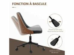 Chaise De Bureau Design Vintage Bois SARAH Noire -DECO Ventes siege de bureau 19174133