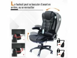 Fauteuil De Bureau Massant Baly Noir -DECO Ventes siege de bureau 19174305