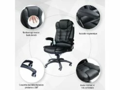 Fauteuil De Bureau Massant Baly Noir -DECO Ventes siege de bureau 19174307