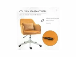Chaise De Bureau Massante INES Jaune D'or -DECO Ventes siege de bureau 19174761