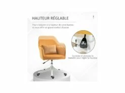Chaise De Bureau Massante INES Jaune D'or -DECO Ventes siege de bureau 19174763