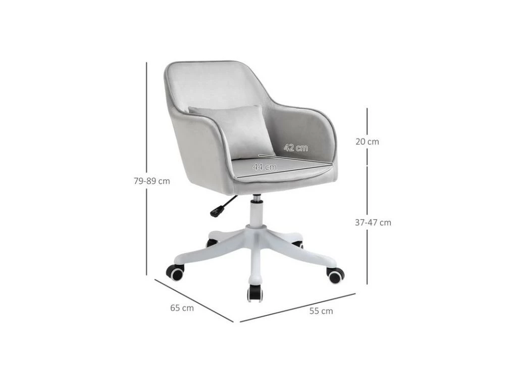 Chaise De Bureau FACTORY Gris Clair 5 Chaise De Bureau FACTORY Gris Clair – Image 3