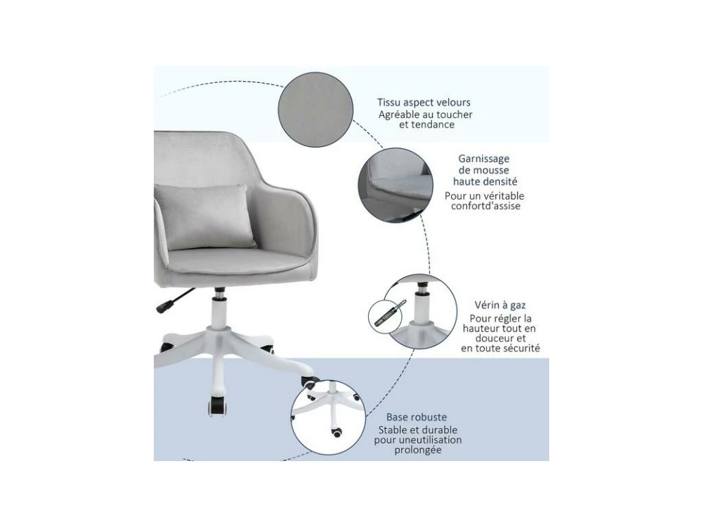 Chaise De Bureau FACTORY Gris Clair 9 Chaise De Bureau FACTORY Gris Clair – Image 7