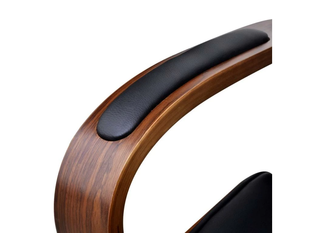 Fauteuil Chaise Siège De Bureau En Bois De Noyer Avec Repose-tête Luxe Noir 0502018 4 Fauteuil Chaise Siège De Bureau En Bois De Noyer Avec Repose-tête Luxe Noir 0502018 – Image 2