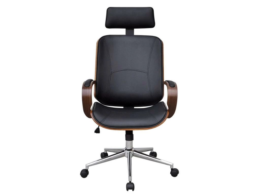 Fauteuil Chaise Siège De Bureau En Bois De Noyer Avec Repose-tête Luxe Noir 0502018 6 Fauteuil Chaise Siège De Bureau En Bois De Noyer Avec Repose-tête Luxe Noir 0502018 – Image 4