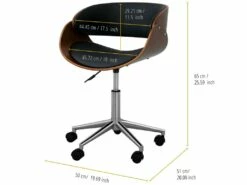 Teamson Home Chaise De Bureau à Domicile Pivotante En Similicuir Valeria Noir Et Marron -DECO Ventes siege de bureau 21306091